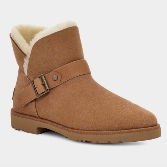 UGG Shoes - UGG Romley Buckle Chestnut Suede Boot Size 9